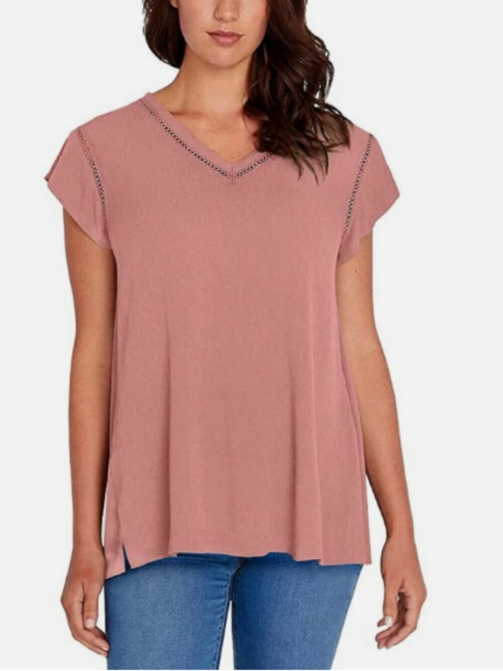 BUFFALO Ladies' V-Neck Top, PINK, S